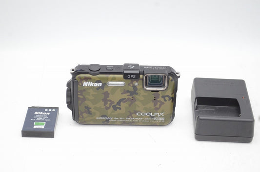 良品 Nikon ニコン COOLPIX AW100 コンパクトデジタルカメラ フォレストカムフラージュ 250911j