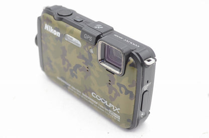 良品 Nikon ニコン COOLPIX AW100 コンパクトデジタルカメラ フォレストカムフラージュ 250911j