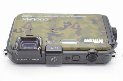 良品 Nikon ニコン COOLPIX AW100 コンパクトデジタルカメラ フォレストカムフラージュ 250911j