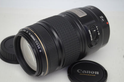 良品 Canon キヤノン EF 75-300mm F4-5.6 IS USM フルサイズ ズームレンズ フード ポーチ付 251112j