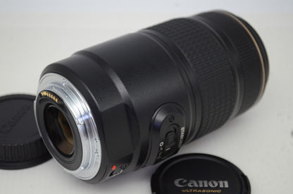 良品 Canon キヤノン EF 75-300mm F4-5.6 IS USM フルサイズ ズームレンズ フード ポーチ付 251112j