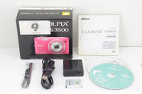 美品 Nikon ニコン COOLPIX S3500 コンパクトデジタルカメラ シルバー 元箱付 240416b