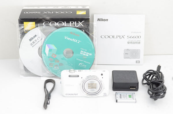 良品 Nikon ニコン COOLPIX S6600 コンパクトデジタルカメラ ホワイト 元箱付 240423c
