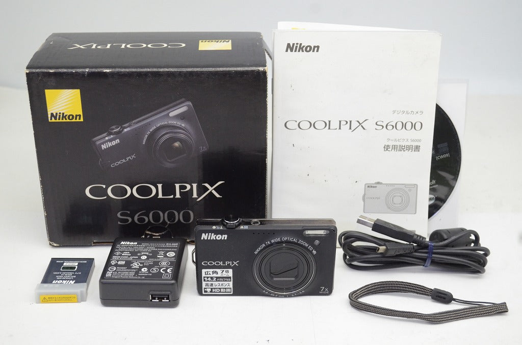 Nikon ニコン COOLPIX S6000 コンパクトデジタルカメラ ブラック 元箱付 250915c