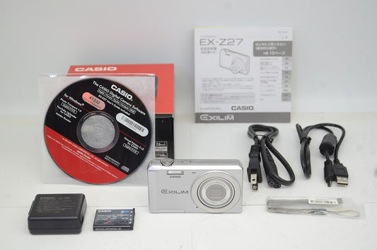 美品 CASIO カシオ EXILIM EX-Z27 コンパクトデジタルカメラ シルバー 元箱付 250912f