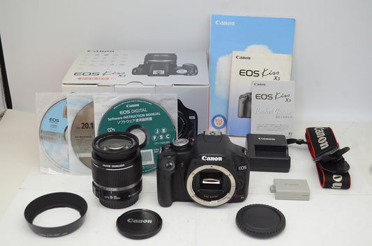 Canon EOS Kiss X3 レンズキット EF-S 18-55mm F3.5-5.6 IS デジタル一眼レフカメラ 元箱付 250912j