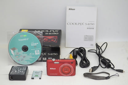 良品 Nikon COOLPIX S4150 ニコン コンパクトデジタルカメラ レッド 元箱付 250917d