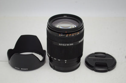 SONY DT 18-200mm F3.5-6.3 SAL18200 MINOLTA ミノルタ αマウント APS-C ズームレンズ フード付 250918a