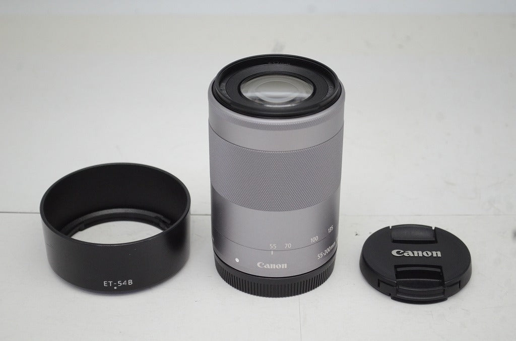 良品 Canon EF-M 55-200mm F4.5-6.3 IS STM キヤノン ミラーレス用 APS-C ズームレンズ 別売フード付 250919k