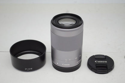 良品 Canon EF-M 55-200mm F4.5-6.3 IS STM キヤノン ミラーレス用 APS-C ズームレンズ 別売フード付 250919k