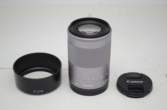 良品 Canon EF-M 55-200mm F4.5-6.3 IS STM キヤノン ミラーレス用 APS-C ズームレンズ 別売フード付 250919k