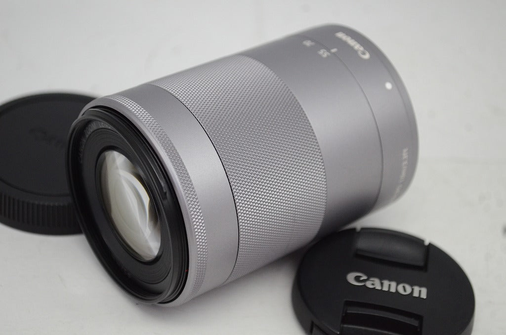 良品 Canon EF-M 55-200mm F4.5-6.3 IS STM キヤノン ミラーレス用 APS-C ズームレンズ 別売フード付 250919k