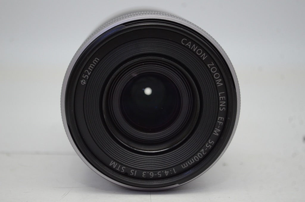 良品 Canon EF-M 55-200mm F4.5-6.3 IS STM キヤノン ミラーレス用 APS-C ズームレンズ 別売フード付 250919k