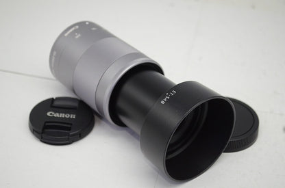 良品 Canon EF-M 55-200mm F4.5-6.3 IS STM キヤノン ミラーレス用 APS-C ズームレンズ 別売フード付 250919k