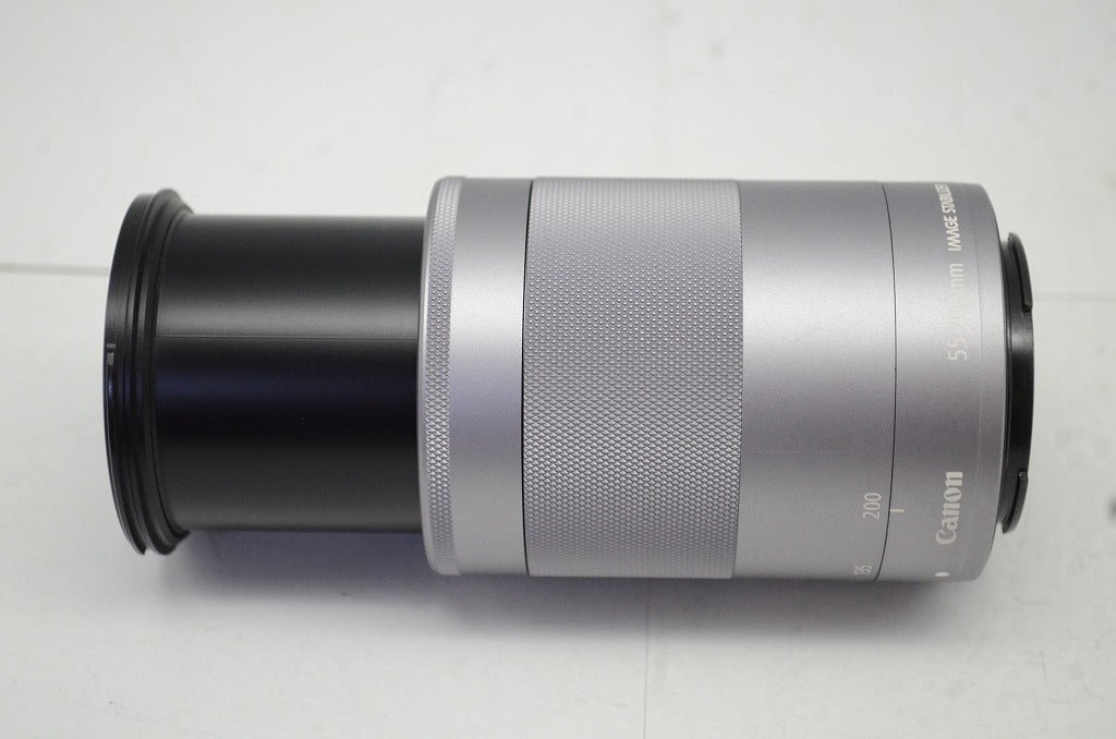 良品 Canon EF-M 55-200mm F4.5-6.3 IS STM キヤノン ミラーレス用 APS-C ズームレンズ 別売フード付 250919k