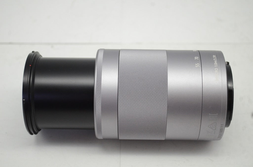 良品 Canon EF-M 55-200mm F4.5-6.3 IS STM キヤノン ミラーレス用 APS-C ズームレンズ 別売フード付 250919k