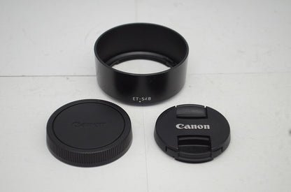 良品 Canon EF-M 55-200mm F4.5-6.3 IS STM キヤノン ミラーレス用 APS-C ズームレンズ 別売フード付 250919k