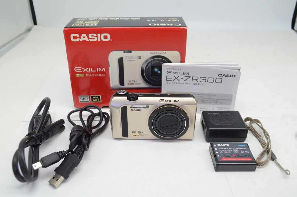 CASIO カシオ HIGH SPEED EXILIM EX-ZR300 コンパクトデジタルカメラ ゴールド 元箱付 250924s