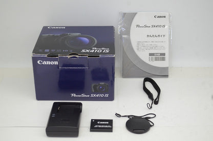 美品 Canon キヤノン PowerShot SX410 IS コンパクトデジタルカメラ ブラック 元箱付 250924r