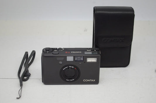 美品 CONTAX コンタックス T3 BLACK Double Teeth ダブルティース コンパクトフィルムカメラ ケース付 250926a