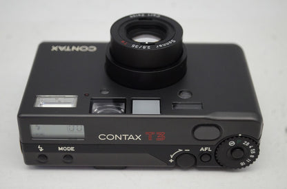 美品 CONTAX コンタックス T3 BLACK Double Teeth ダブルティース コンパクトフィルムカメラ ケース付 250926a