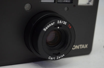 美品 CONTAX コンタックス T3 BLACK Double Teeth ダブルティース コンパクトフィルムカメラ ケース付 250926a
