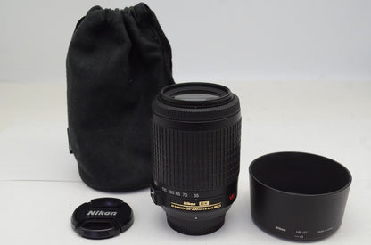 Nikon ニコン AF-S DX NIKKOR 55-200mm F4-5.6G ED VR APS-C ズームレンズ フード ポーチ付 250927h
