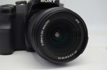 美品 SONY ソニー α100 DSLR-A100K ズームレンズキット (DT 18-70mm F3.5-5.6) デジタル一眼レフカメラ 250927am