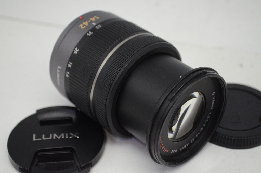 良品 Panasonic LUMIX G VARIO 14-42mm F3.5-5.6 ASPH. MEGA O.I.S. H-FS014042 マイクロフォーサーズ 250926d