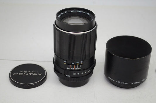 PENTAX ペンタックス Super Takumar 135mm F3.5 M42マウント MF 単焦点レンズ 純正メタルフード付 250926i