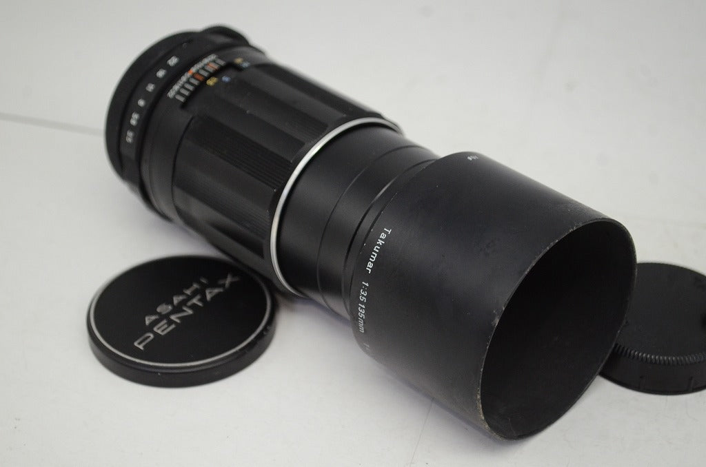 PENTAX ペンタックス Super Takumar 135mm F3.5 M42マウント MF 単焦点レンズ 純正メタルフード付 250926i
