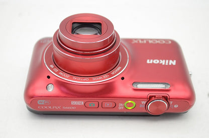 美品 Nikon ニコン COOLPIX S6600 コンパクトデジタルカメラ ラズベリーレッド 元箱付 250929a