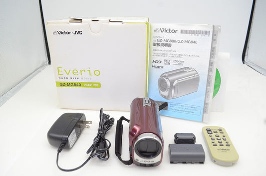 Excellent Condition JVC Kenwood Everio GZ-MG840 Digital Video Camera Red With Original Box 260818sc