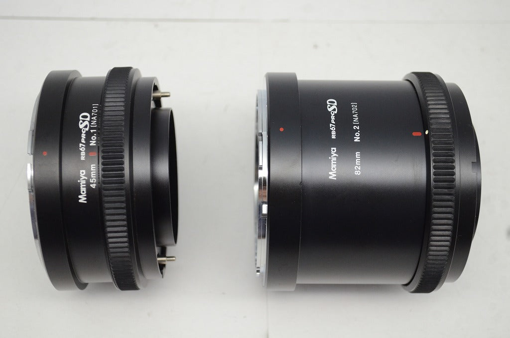 良品 Mamiya ExtensionTube Set No.1 45mm No.2 82mm RB67用 エクステンションチューブ NA701 NA702 中判 250930f