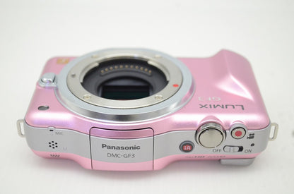 美品 Panasonic パナソニック LUMIX DMC-GF3 ボディ ミラーレス一眼カメラ フェアリーピンク 元箱付 251202c