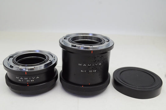 良品 Mamiya マミヤ ExtensionTube Set No.1 45mm No.2 82mm RB67用 エクステンションチューブ 中判 250930ga