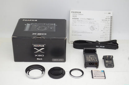 美品 FUJIFILM フジフィルム X20 デジタルカメラ ブラック 純正フード 元箱付 250930ae