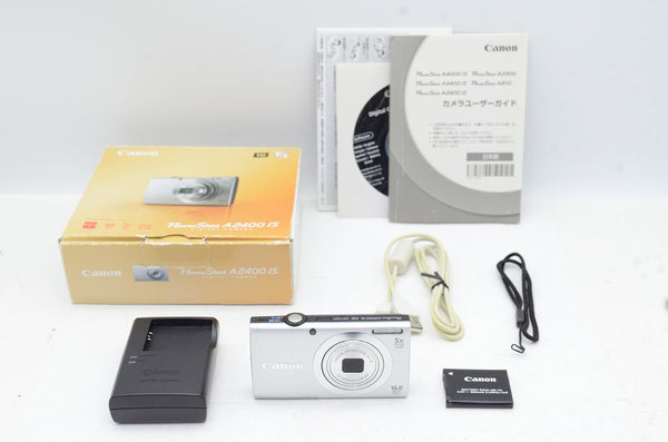 良品 Canon キヤノン PowerShot A2400 IS コンパクトデジタルカメラ シルバー 元箱付 240825l