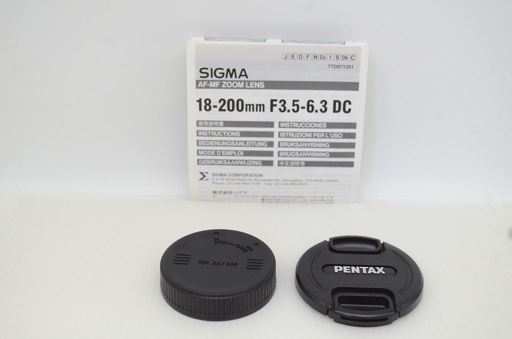 美品 SIGMA シグマ 18-200mm F3.5-6.3 DC PENTAX ペンタックス Kマウント APS-C ズームレンズ 251208q