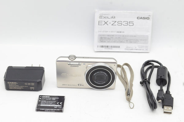 美品 CASIO カシオ EXILIM EX-ZS35 コンパクトデジタルカメラ シルバー 240826c