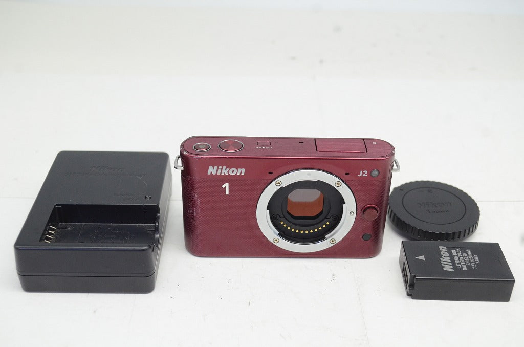 ジャンク品 Nikon ニコン 1 J2 ボディ ミラーレス一眼カメラ レッド 250930v