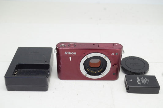 ジャンク品 Nikon ニコン 1 J2 ボディ ミラーレス一眼カメラ レッド 250930v