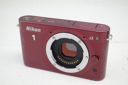 ジャンク品 Nikon ニコン 1 J2 ボディ ミラーレス一眼カメラ レッド 250930v