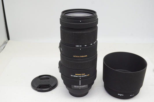 SIGMA シグマ AF APO 120-400mm F4.5-5.6 DG OS HSM Canon キヤノン EFマウント ズームレンズ フード付 251003o
