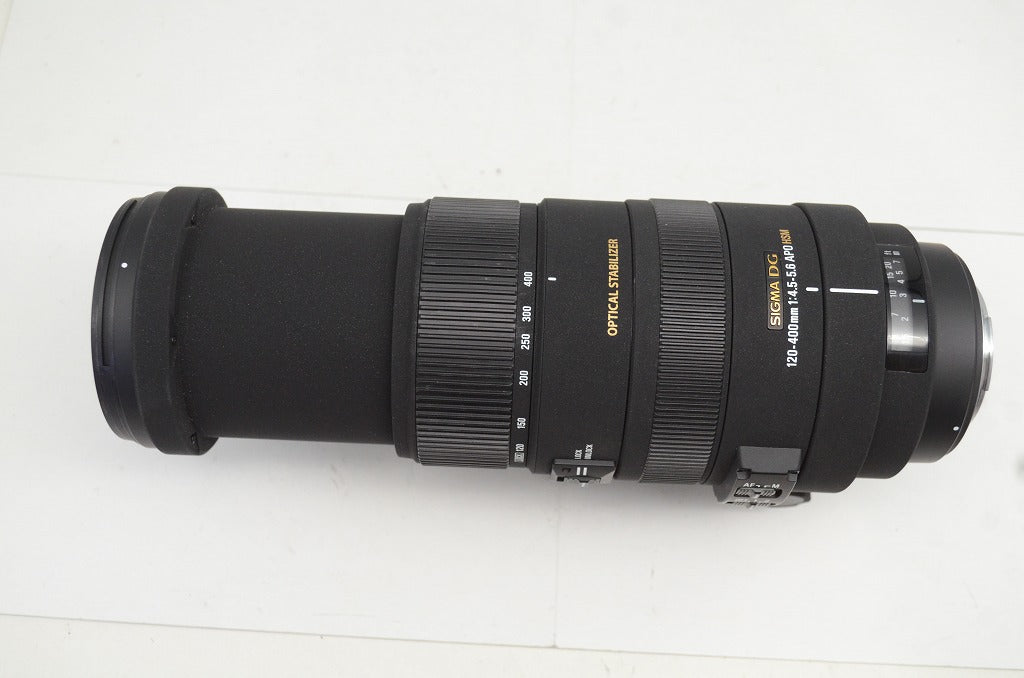 SIGMA シグマ AF APO 120-400mm F4.5-5.6 DG OS HSM Canon キヤノン EFマウント ズームレンズ フード付 251003o