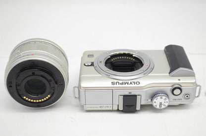 訳あり品 OLYMPUS PEN Lite E-PL1 + M.ZUIKO DIGITAL 14-42mm レンズキット ミラーレス一眼 ゴールド 元箱付 251003q