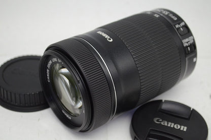 美品 Canon キヤノン EF-S 55-250mm F4-5.6 IS STM APS-C ズームレンズ 別売りフード付 251003af