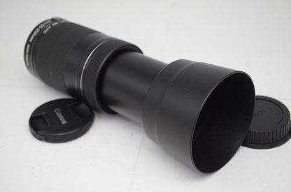 美品 Canon キヤノン EF-S 55-250mm F4-5.6 IS STM APS-C ズームレンズ 別売りフード付 251003af