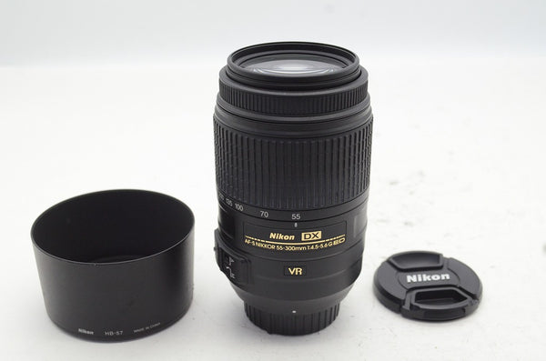 Nikon ニコン AF-S DX NIKKOR 55-300mm F4.5-5.6G ED VR APS-C ズームレンズ フード付 250419am