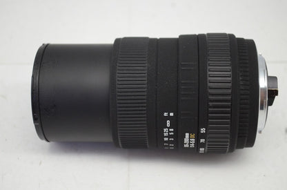 良品 SIGMA シグマ 55-200mm f4-5.6 DC PENTAX ペンタックス Kマウント APS-C ズームレンズ フード付 251006c